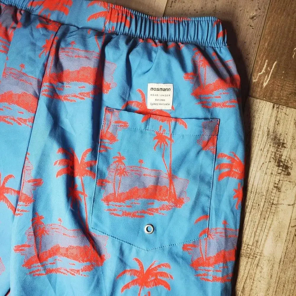 Mosmann Australia Men's Palm Tree Board Shorts Swim Trunks Size Large NWOT